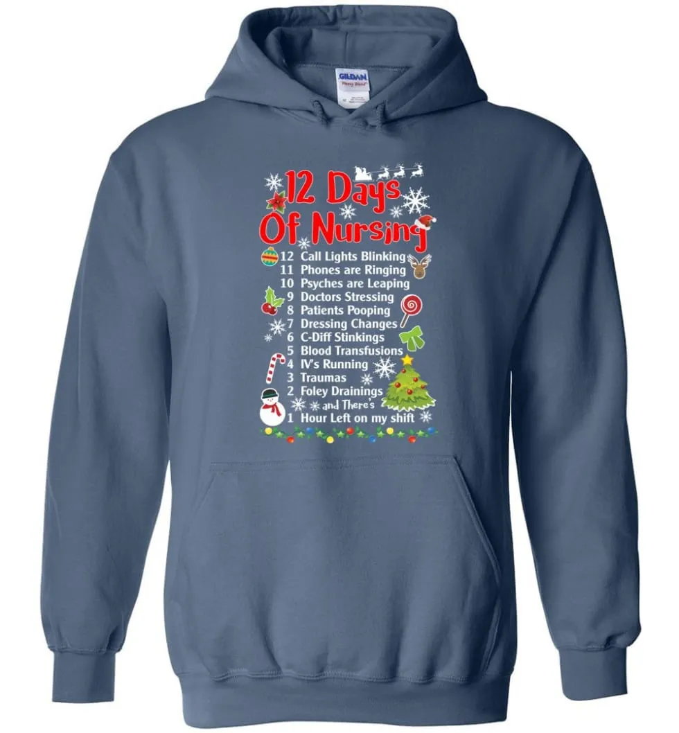 12 Days Of Nursing Christmas Gifts For Nurse Hoodie