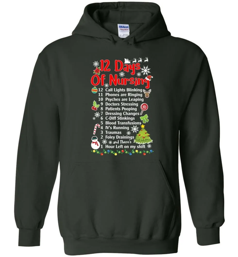 12 Days Of Nursing Christmas Gifts For Nurse Hoodie