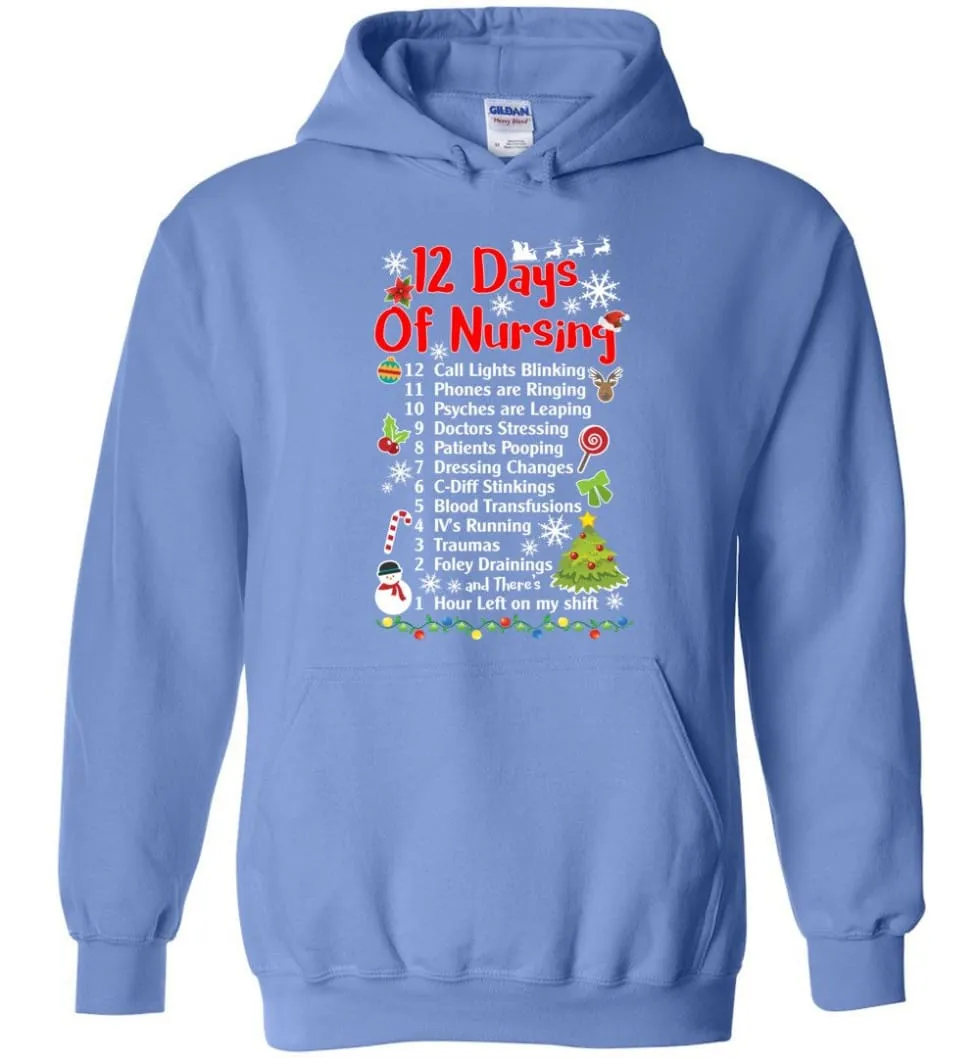 12 Days Of Nursing Christmas Gifts For Nurse Hoodie