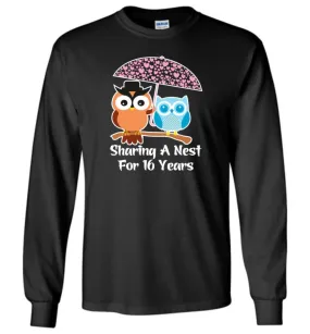 16 Years Wedding Anniversary Gifts Valentine's Day Long Sleeve T-Shirt