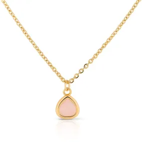 18 carat gold plated - Threads of Joy - pendant necklace - Rose Quartz