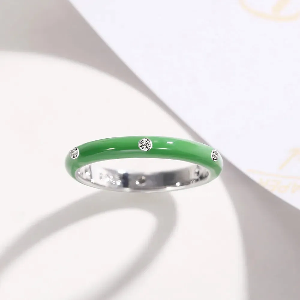 1pc Fashion Multicolor Silver Rings Women S3669672(Size8#)