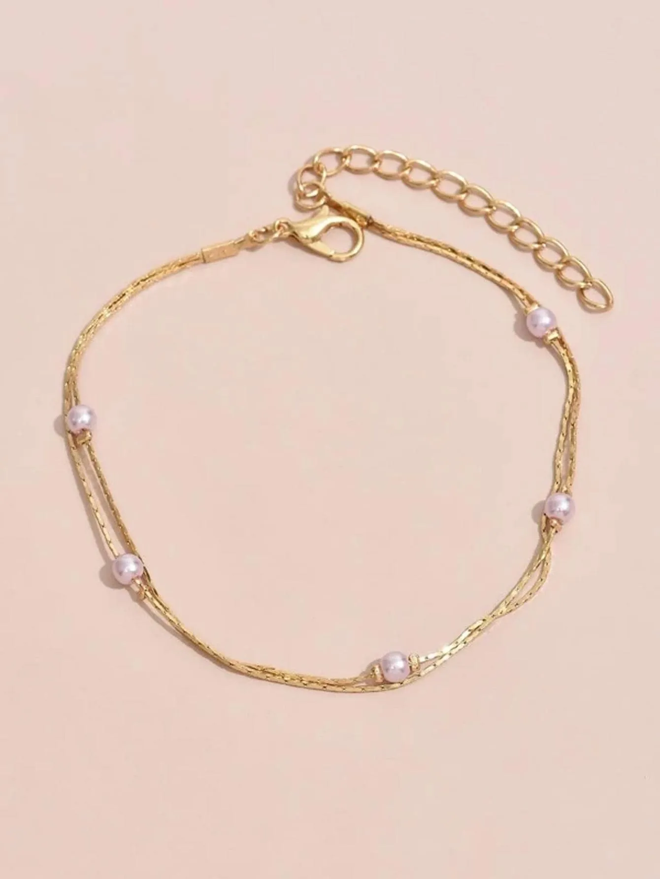 1pc Fashion Zinc Alloy Faux Pearl Decor Anklet For Women For Summer Beach Holiday Decoration