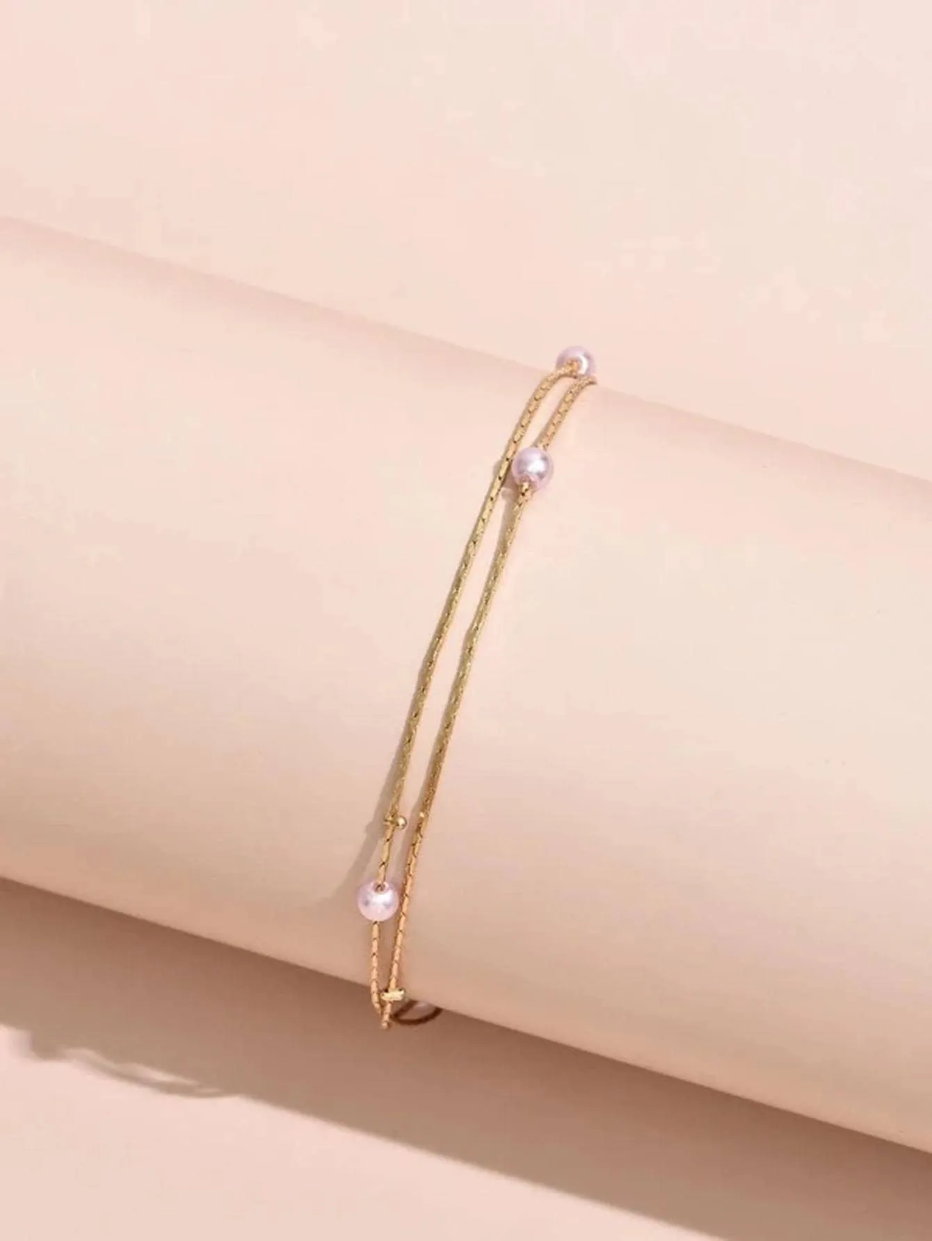 1pc Fashion Zinc Alloy Faux Pearl Decor Anklet For Women For Summer Beach Holiday Decoration