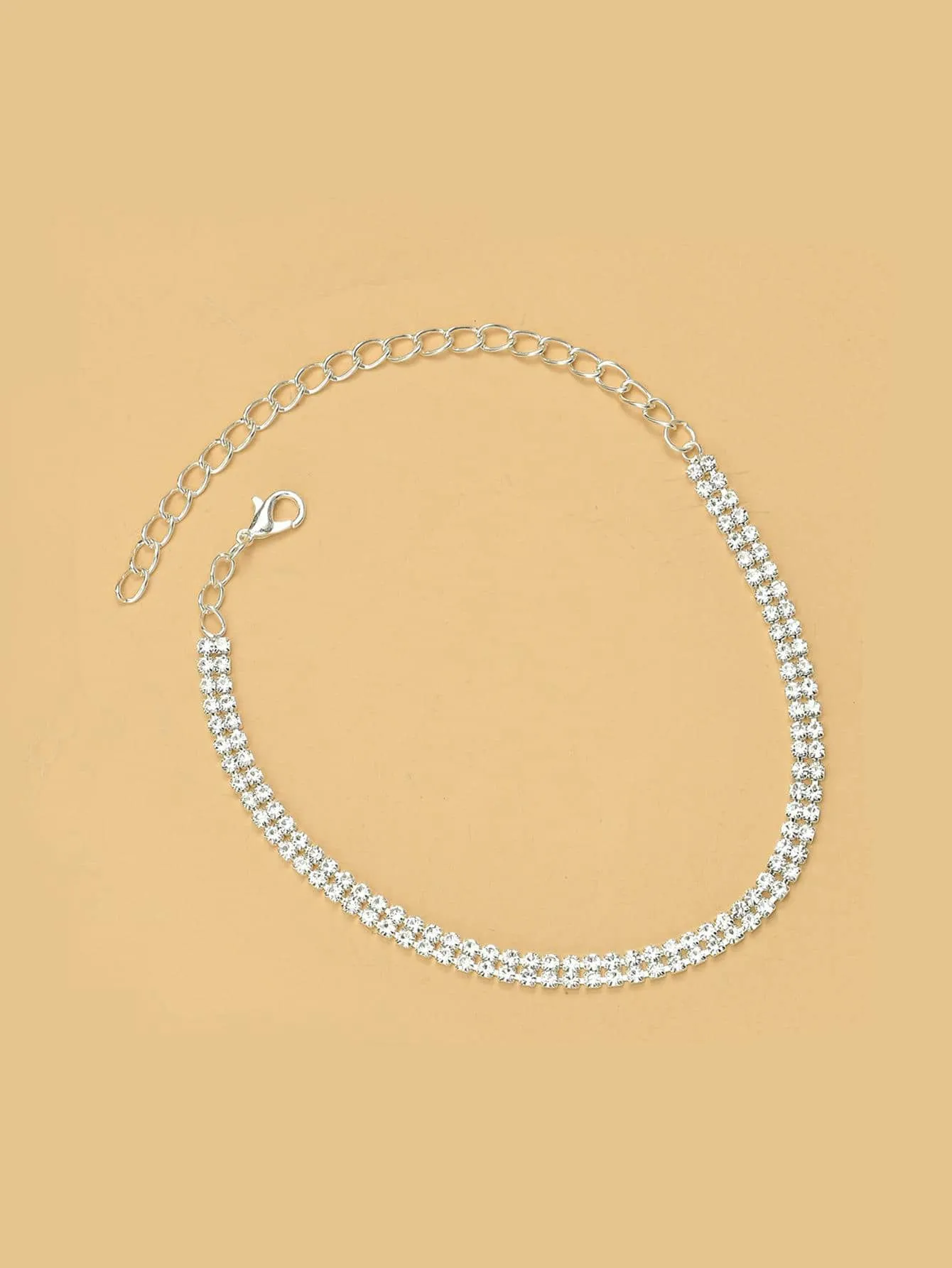 1pc Glamorous Rhinestone Decor Anklet For Women For Gift