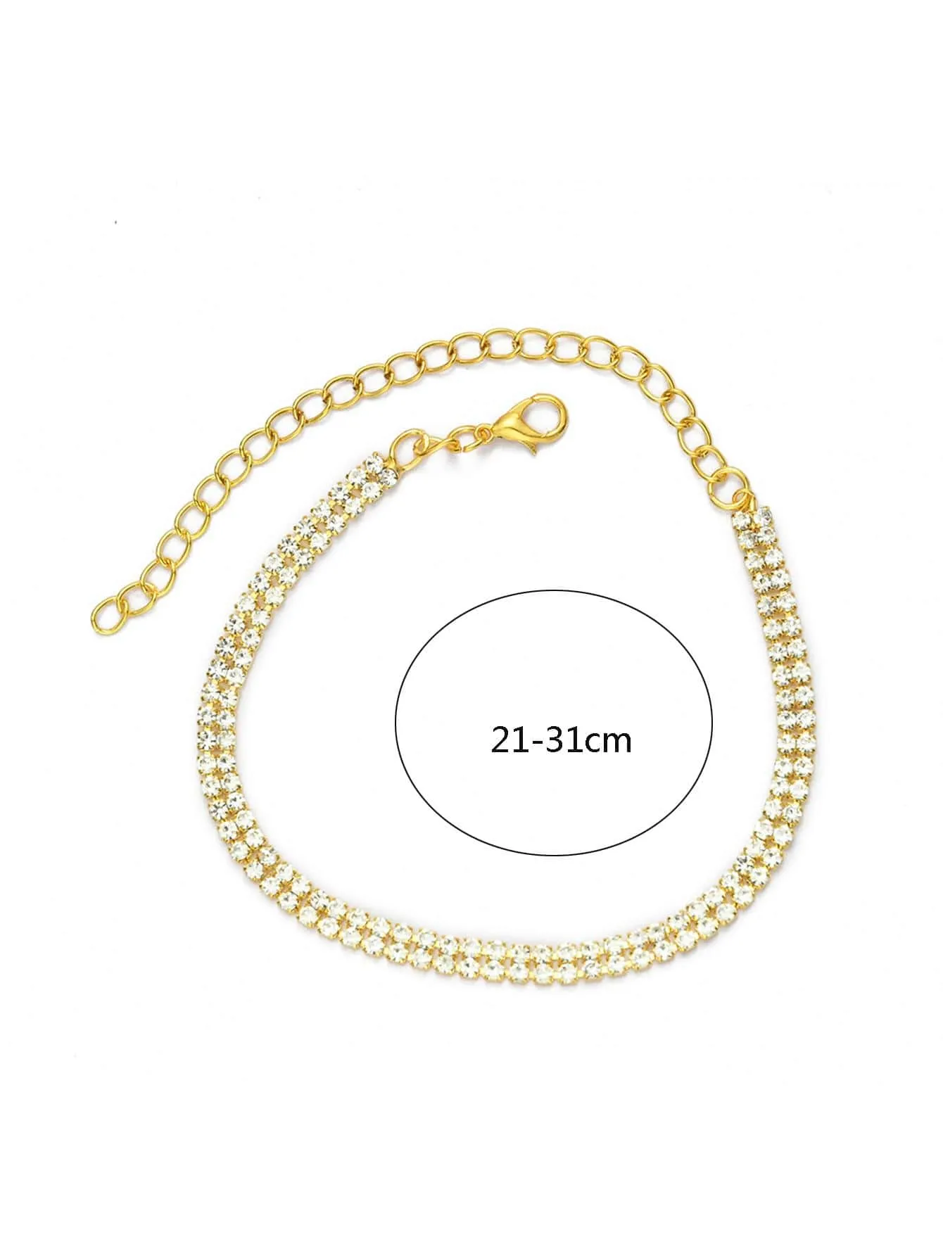 1pc Glamorous Rhinestone Decor Anklet For Women For Gift