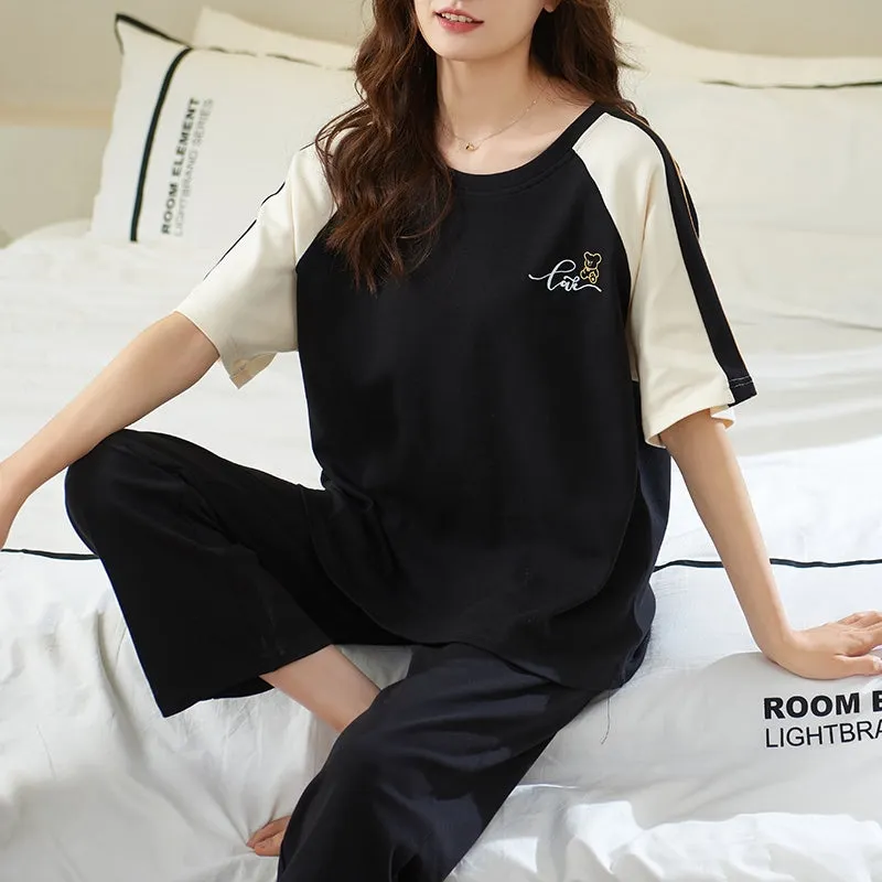 2 Pcs Women 's Short Sleeve Sleep Set 2XL 381076