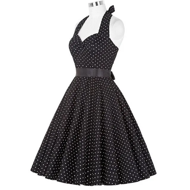 2017 Women Polka Dot Dress Big Swing Vestidos Retro Robe Casual Prom Rockabilly Party Dress 50s 60s Pinup Vintage Dresses