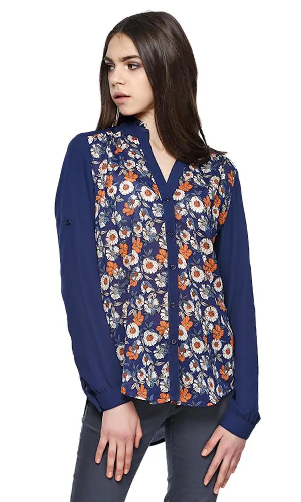 39215 WOMEN LONG SLEEVE SHIRT NAVY