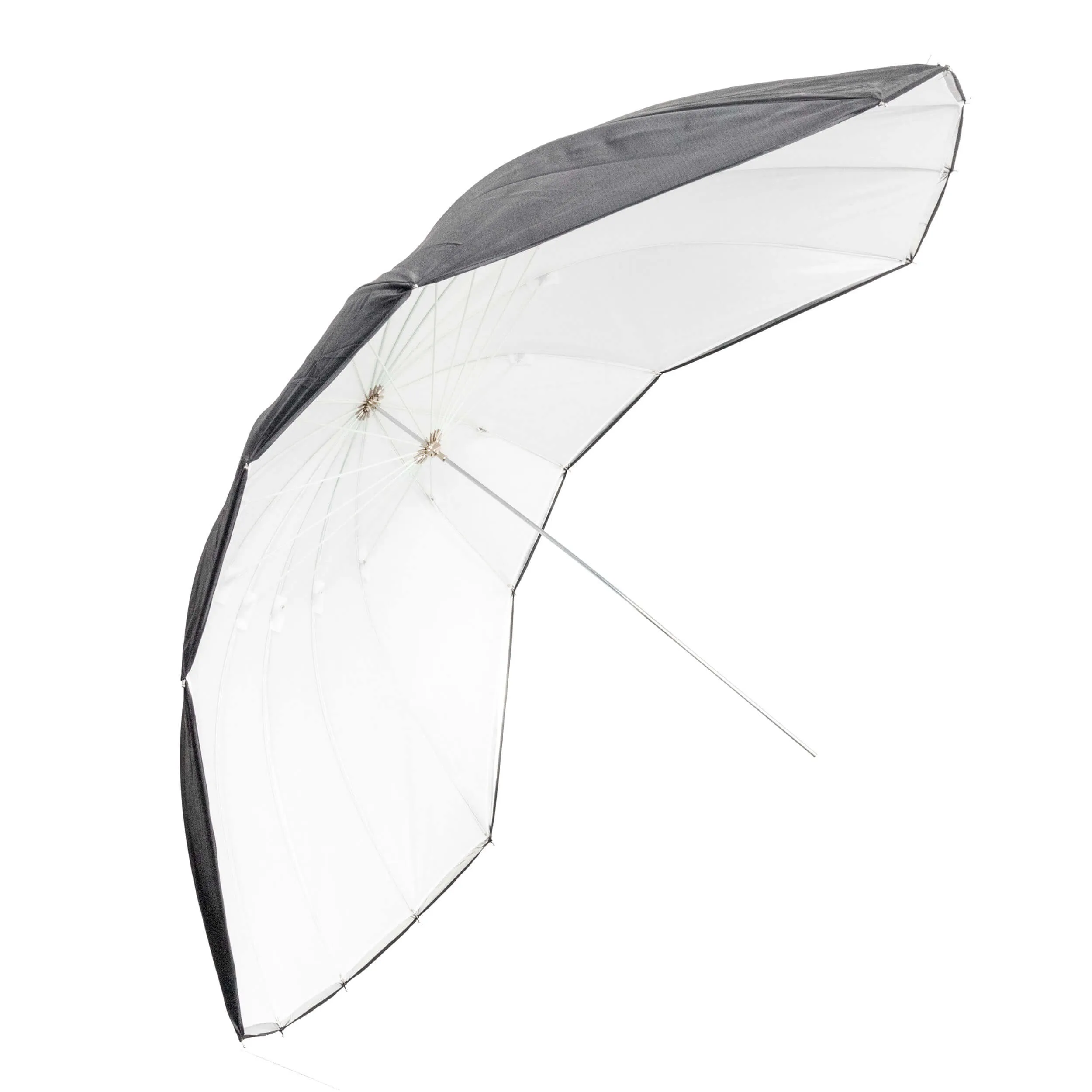 (88") Black/White Strip Fiberglass Parabolic Umbrella