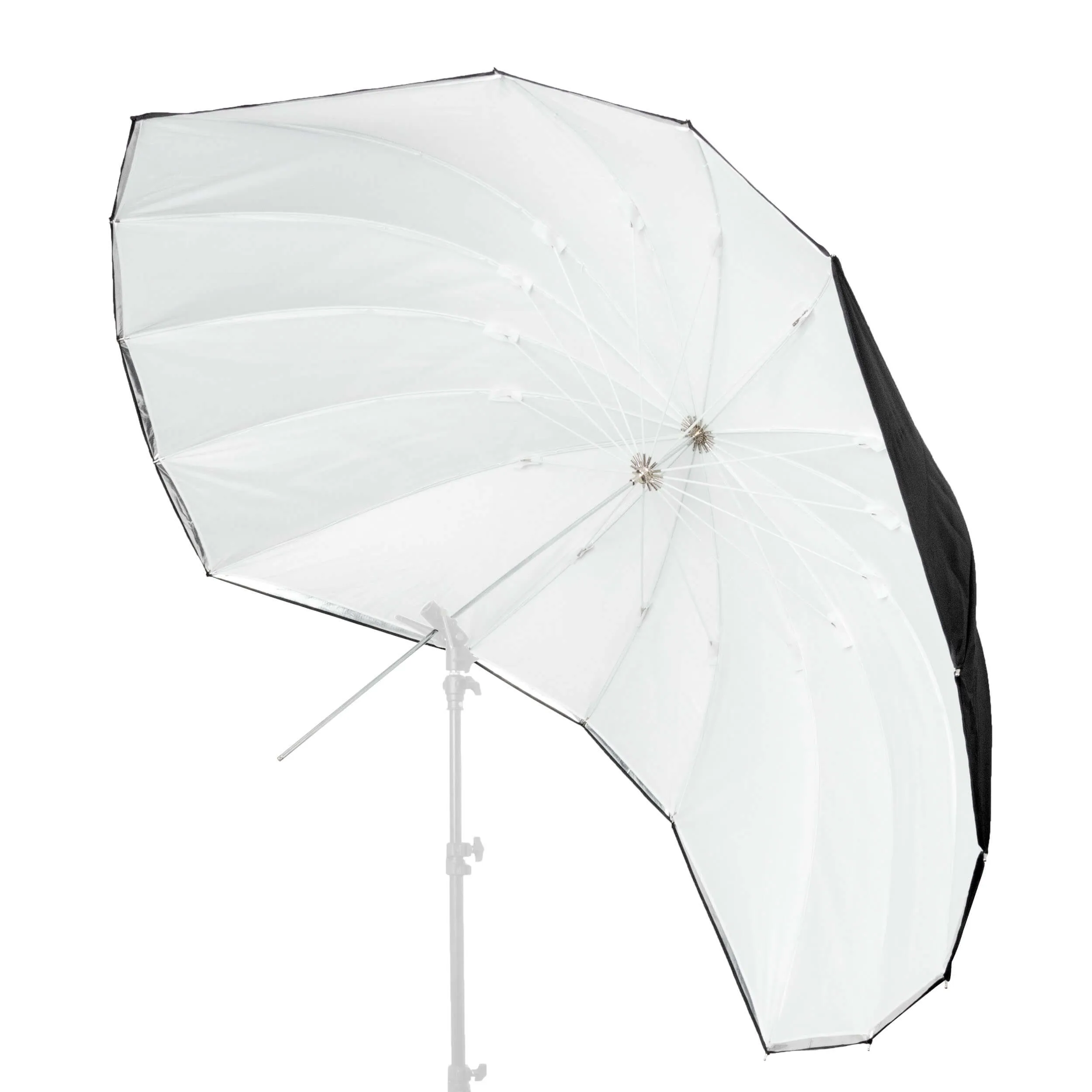 (88") Black/White Strip Fiberglass Parabolic Umbrella