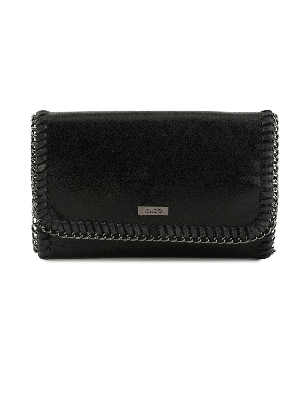 Adley Black Faux Leather Clutch