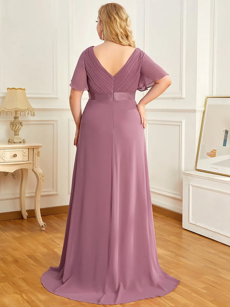 Adorable Deep V-neck Wholesale Maternity Dress for Plus Size Women