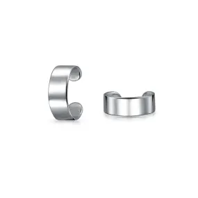 Band Cartilage Ear Cuffs Clip Wrap Helix Earrings .925 Sterling Silver