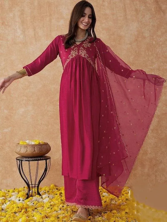 Beautiful Party Wear 3 Piece Women Kurta Suit