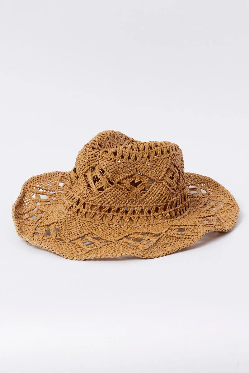 Beige Straw Cowboy Hat