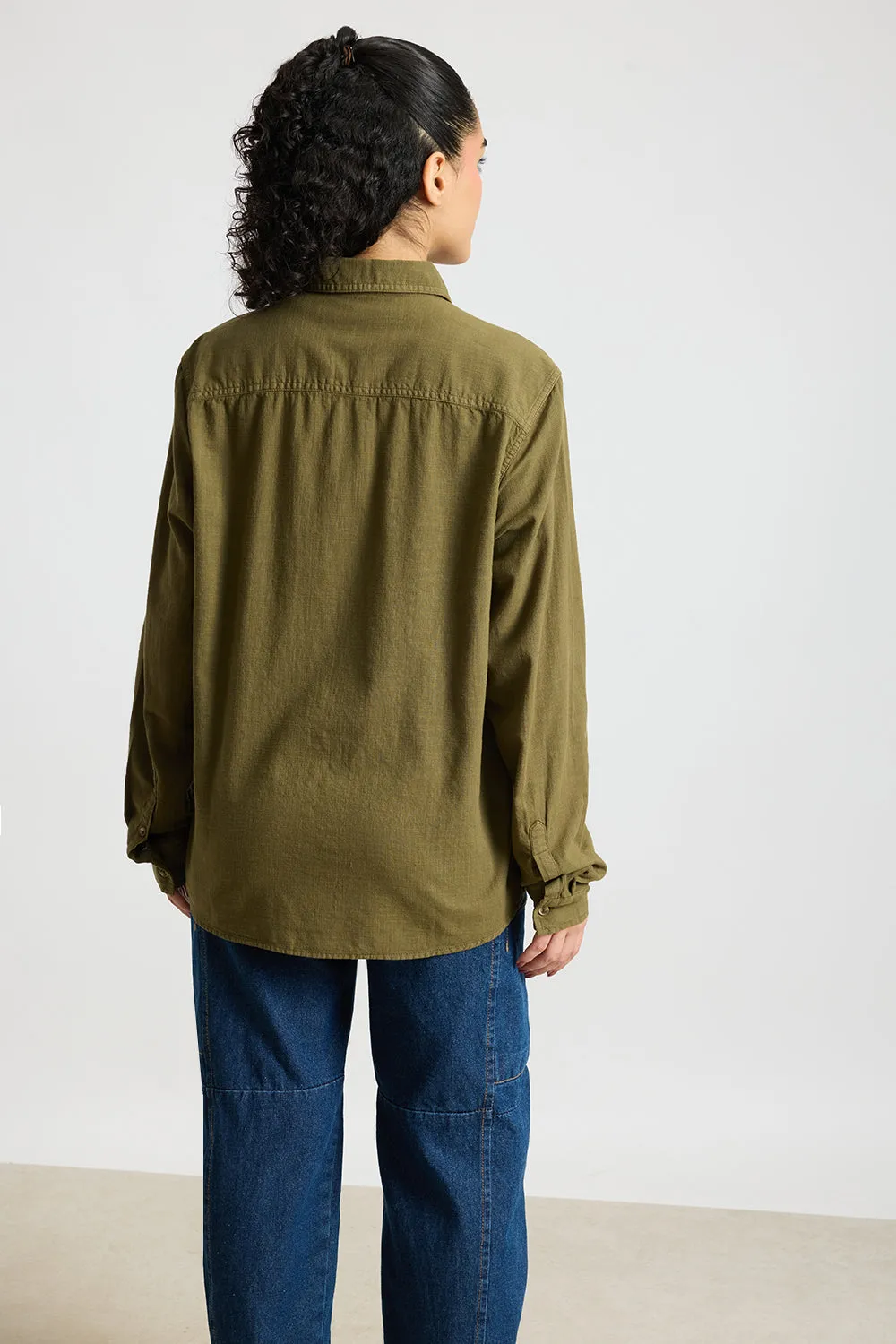 Blaze Military Olive Solid Women's Shirt