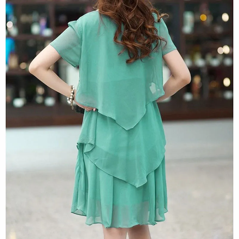 Blue Party Dresses Women Dress Chiffon Robe Sexy Clothing