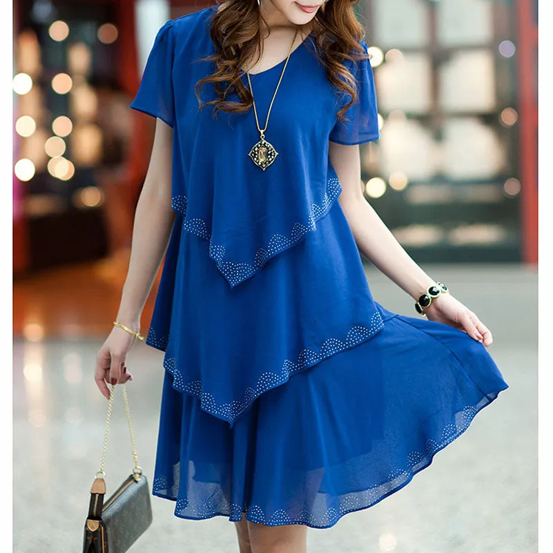 Blue Party Dresses Women Dress Chiffon Robe Sexy Clothing