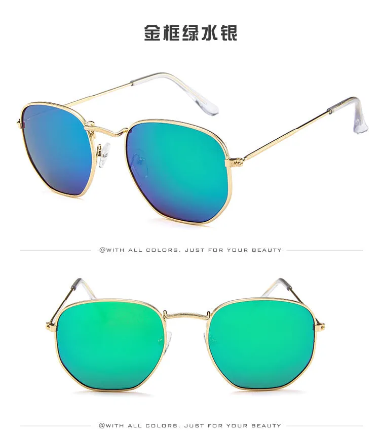 Brand Designer Hexagonal Sunglasses Women Men Brand Sun Glasses