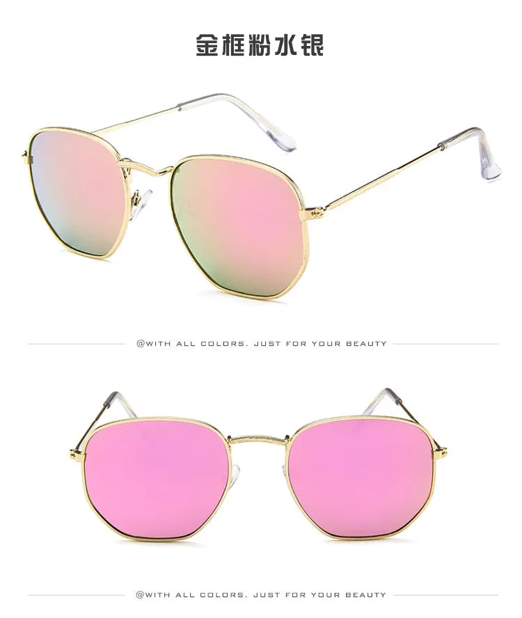 Brand Designer Hexagonal Sunglasses Women Men Brand Sun Glasses