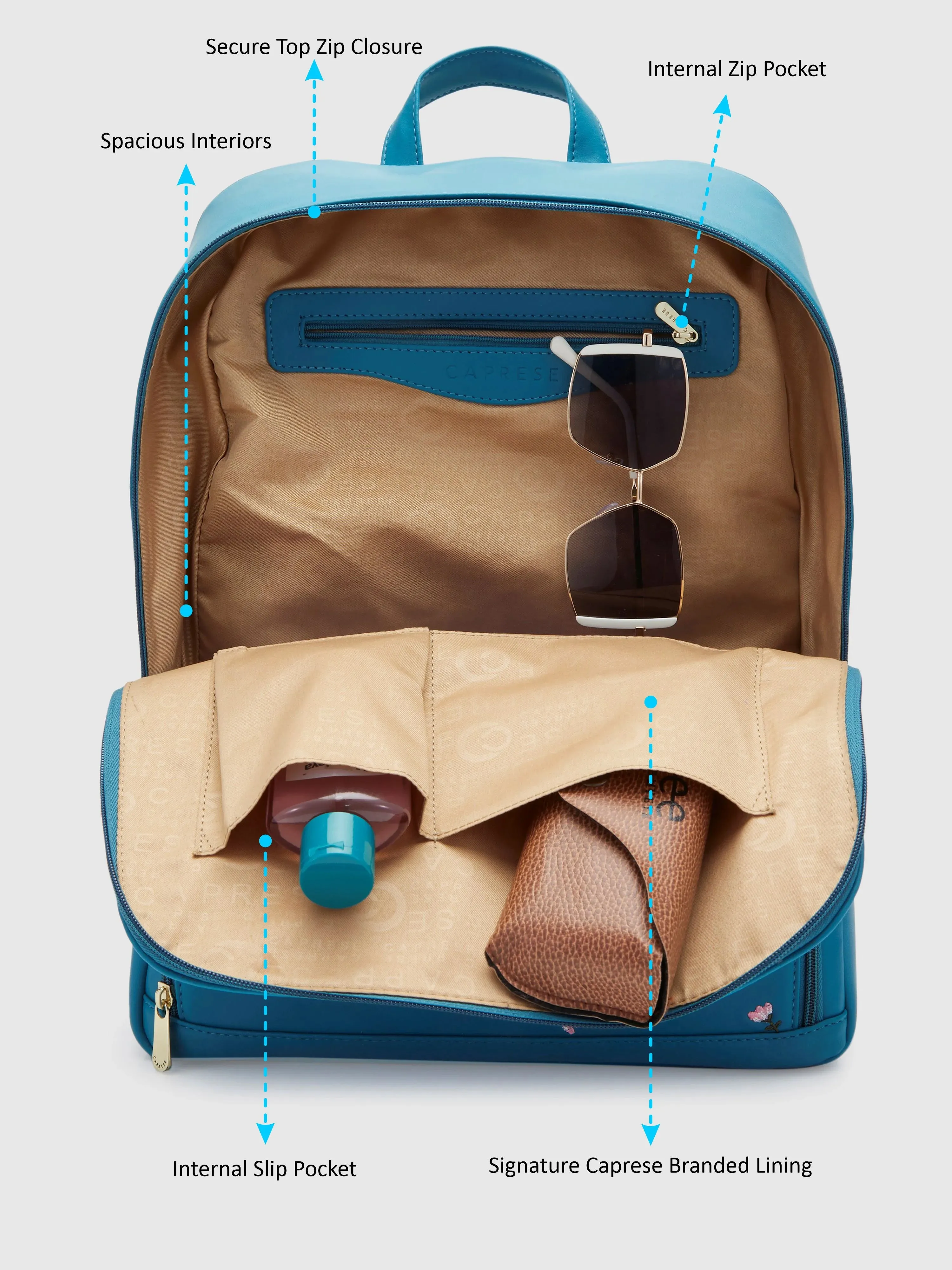 Caprese Adah Laptop Backpack Large Teal