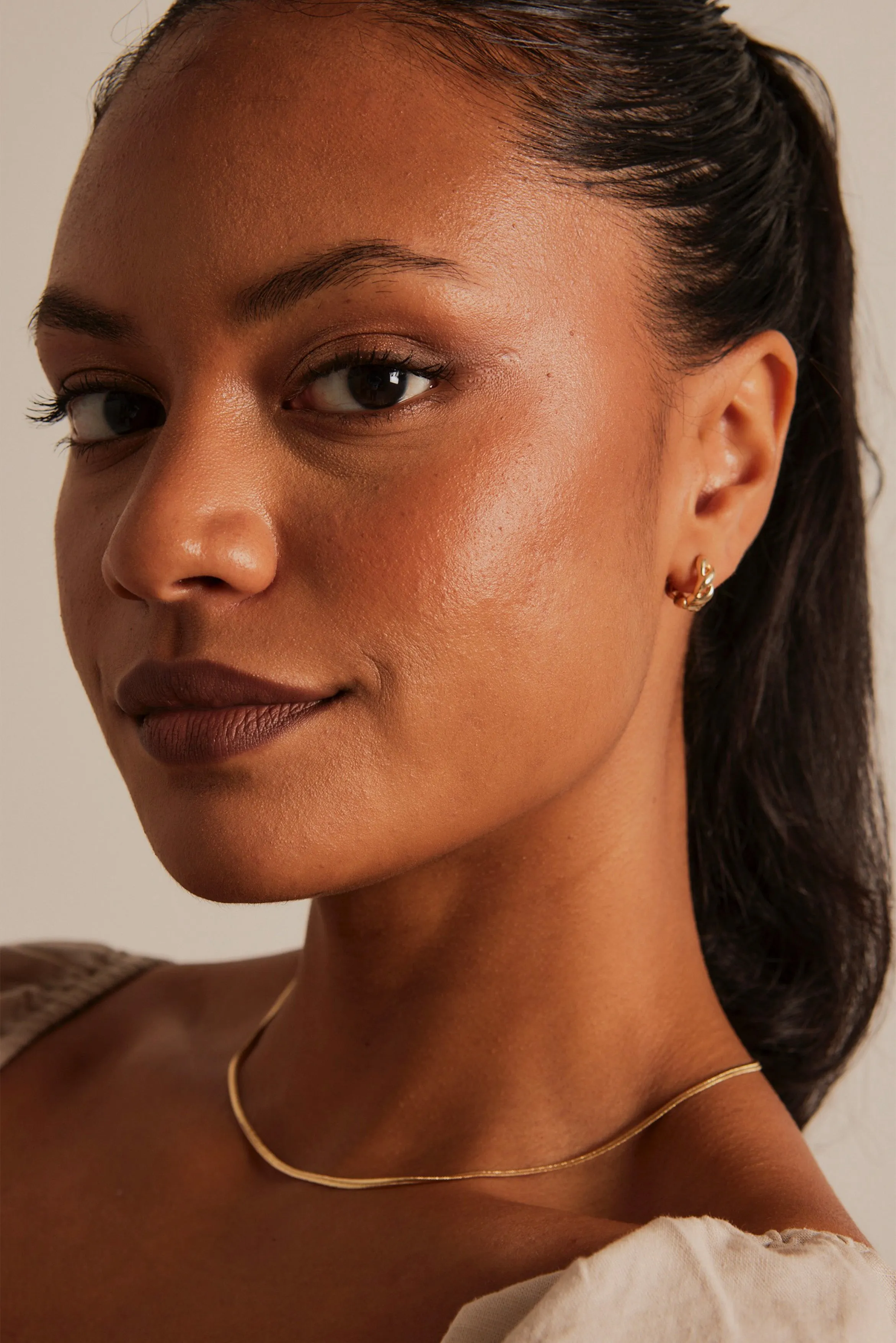 Chain Hoop Gold Earrings