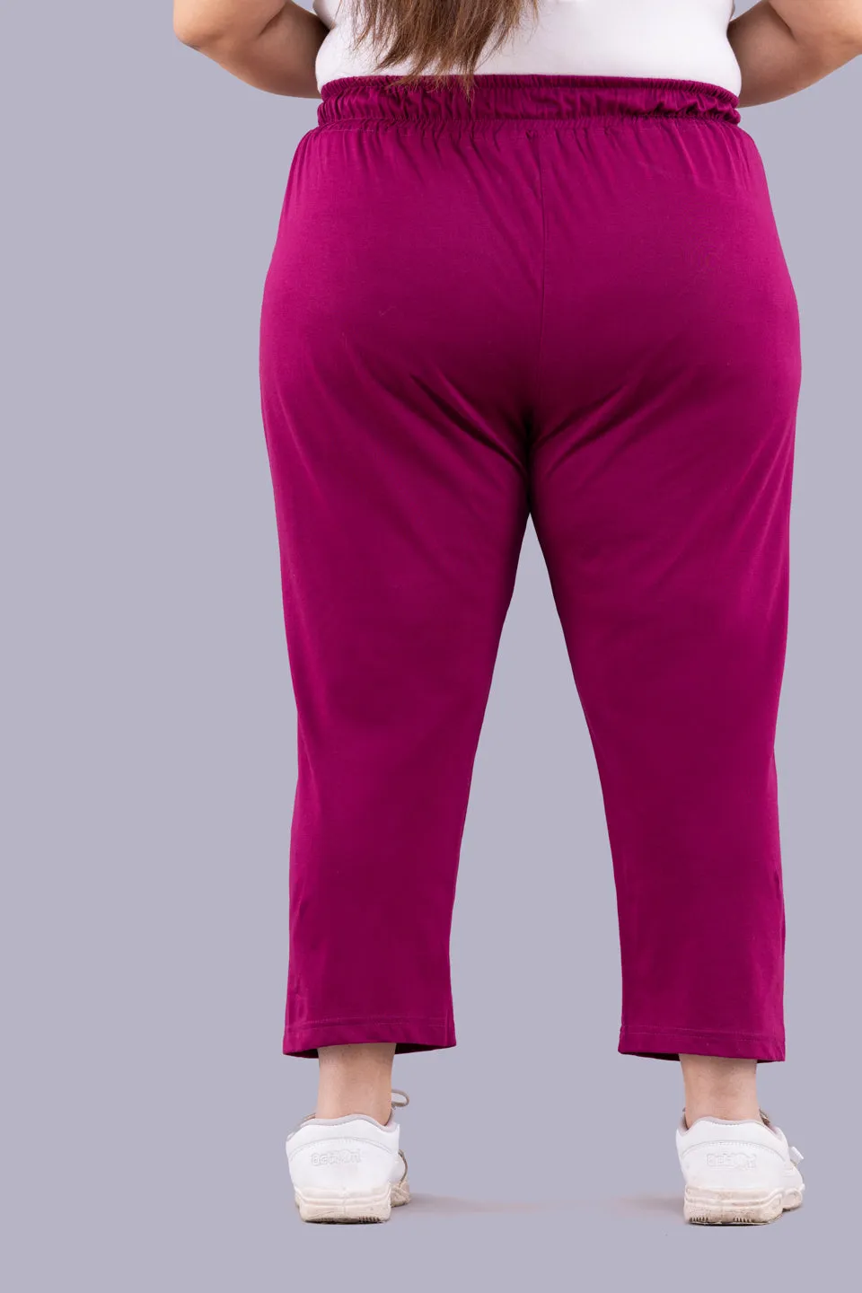 Cotton Capris For Women - Half Capri Pants - Purple