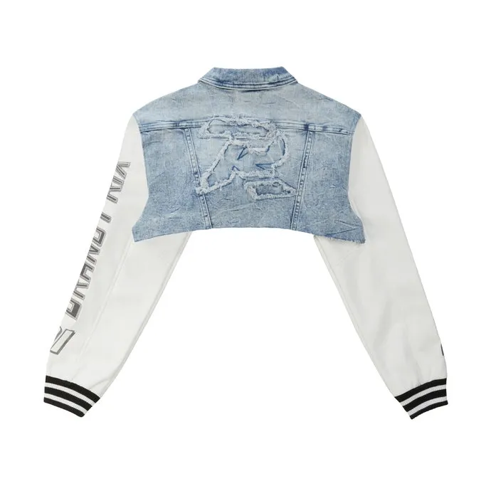 Cropped Jean Racing Jacket - Lowell Blue