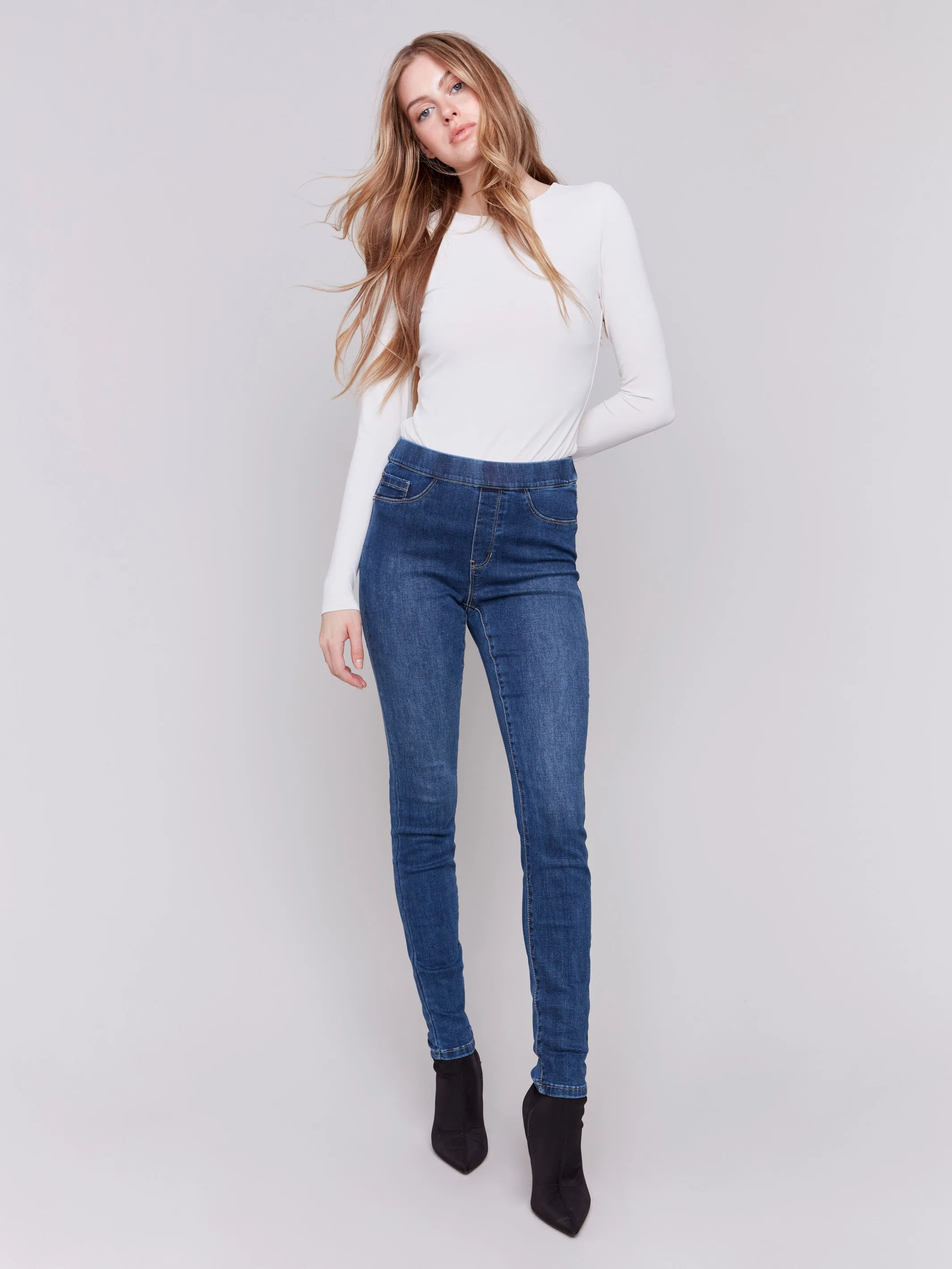 Denim Pull-On Pants - Indigo