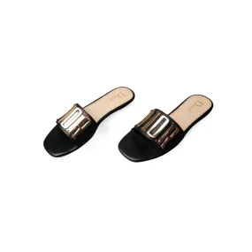 Designer Gold Logo Slides For Women- 1024