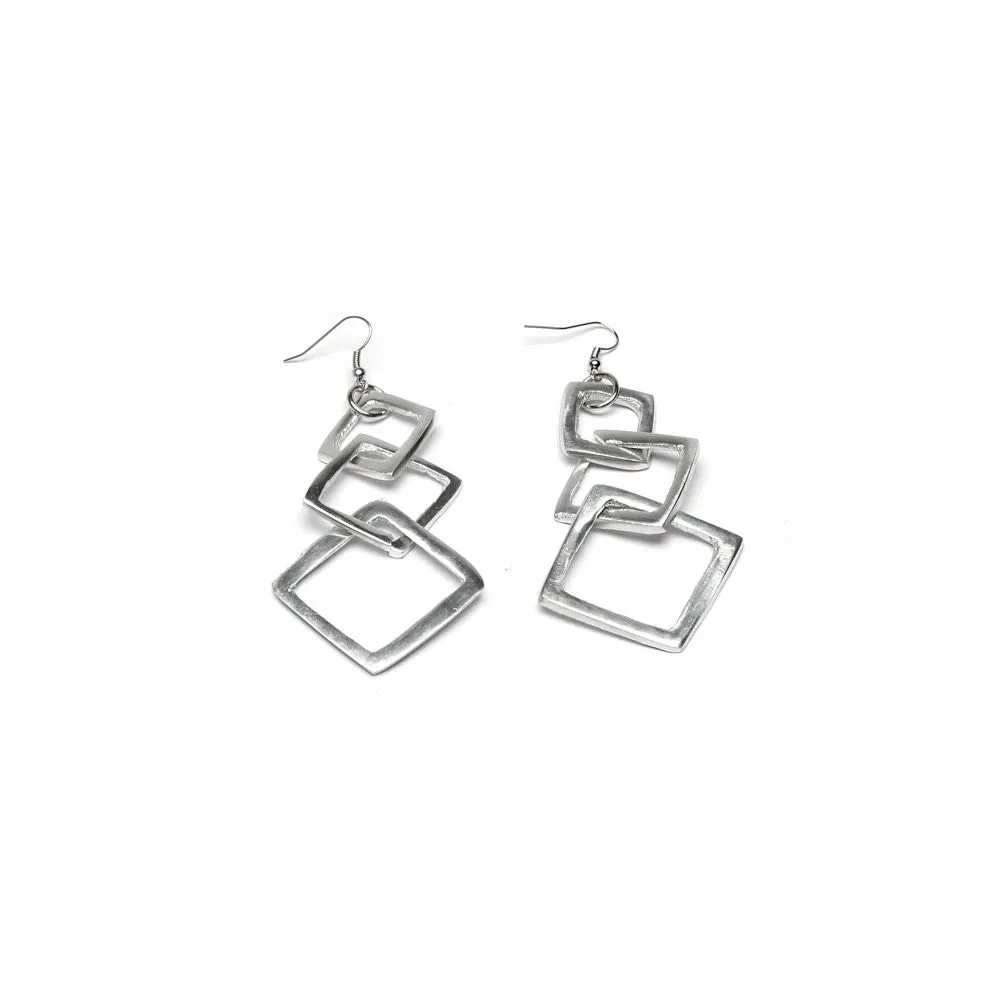 Earrings 3 Square's  Chain AL17047