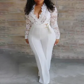 Elegant Lace Patchwork Jumpsuit