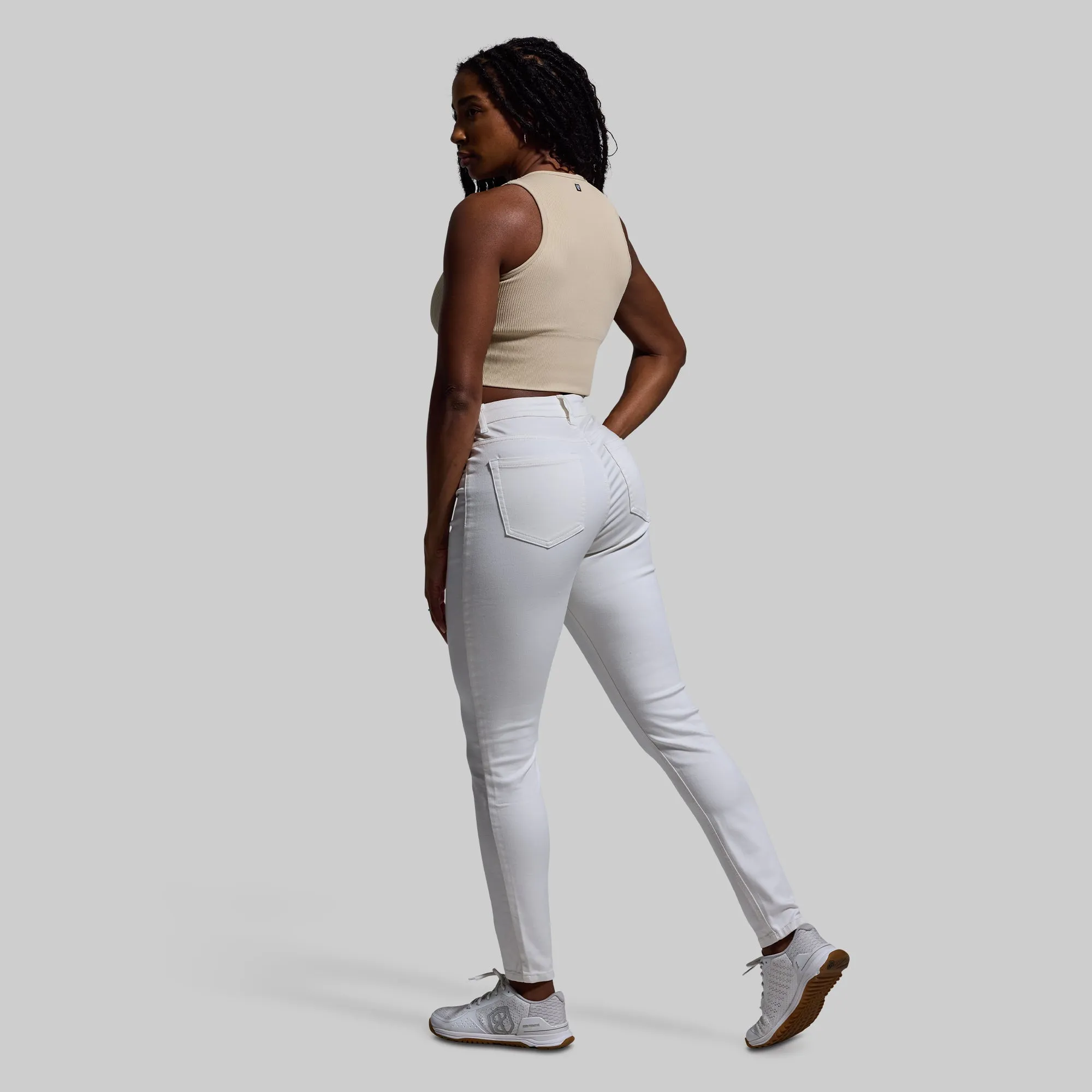 FLEX Stretchy Mid-Rise Skinny Jean (White)