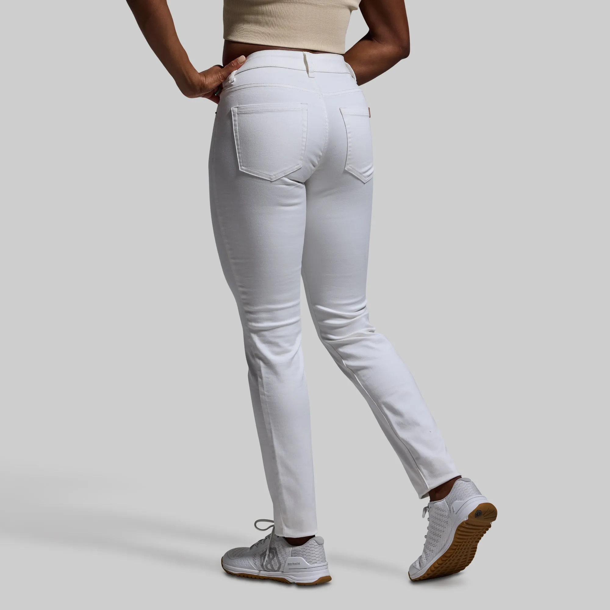 FLEX Stretchy Mid-Rise Skinny Jean (White)