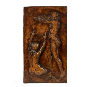 François-Rupert Carabin "Allegory of Wine" Painted Plaster Plaque