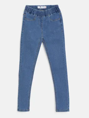 Girls Blue Skinny Fit Jegging