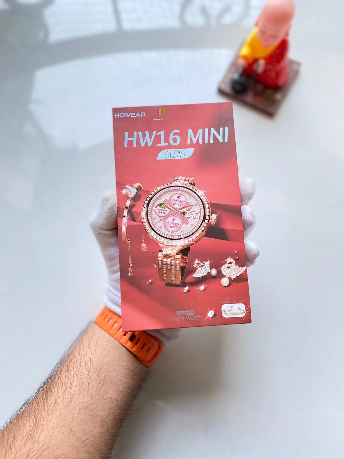 HW16 Mini Luxury Women Smart Watch AMOLED Display BT