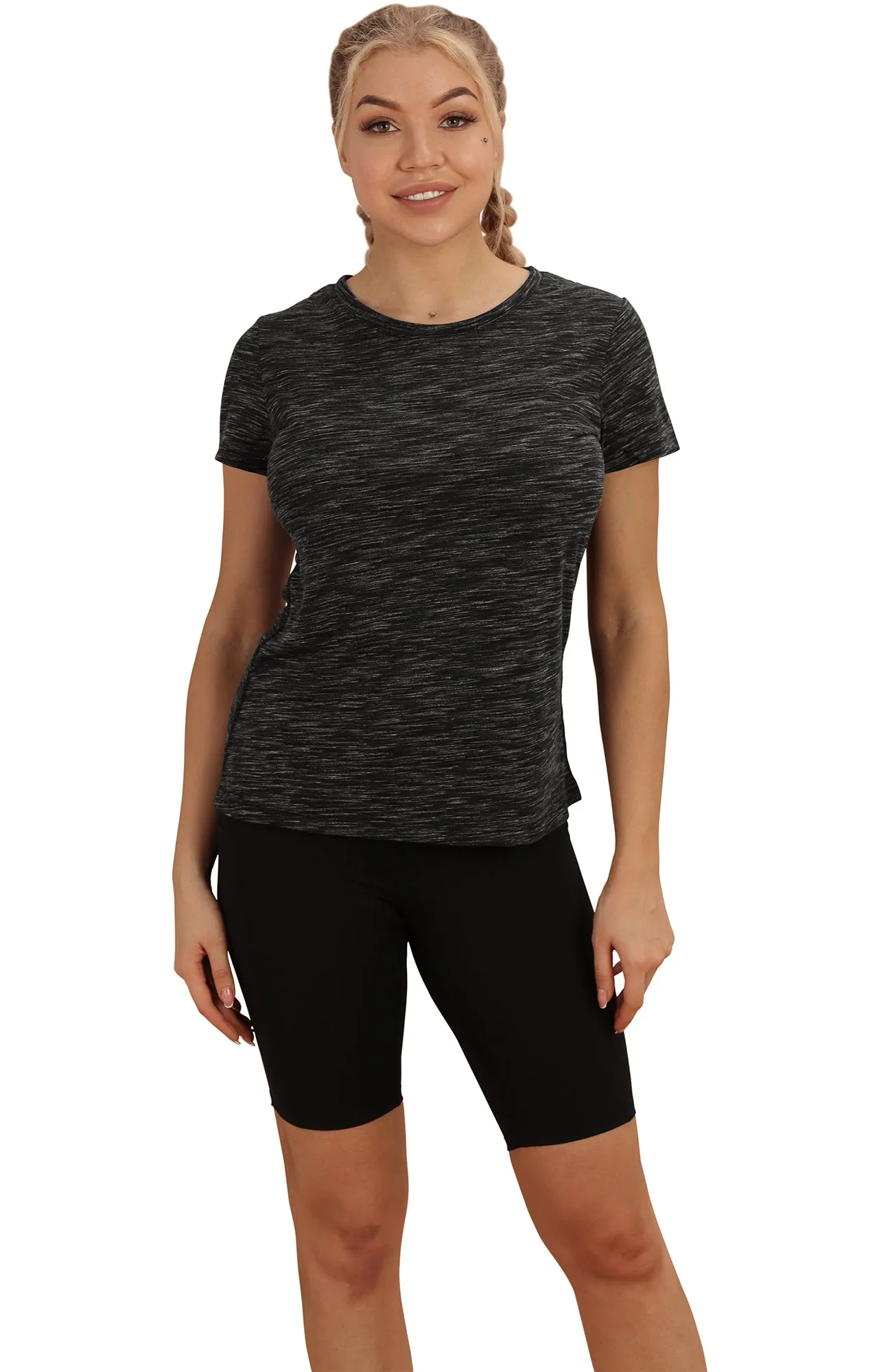 icyzone Workout Shirts for Women - Yoga Tops Gym Clothes Running Exercise Athletic T-Shirts for Women