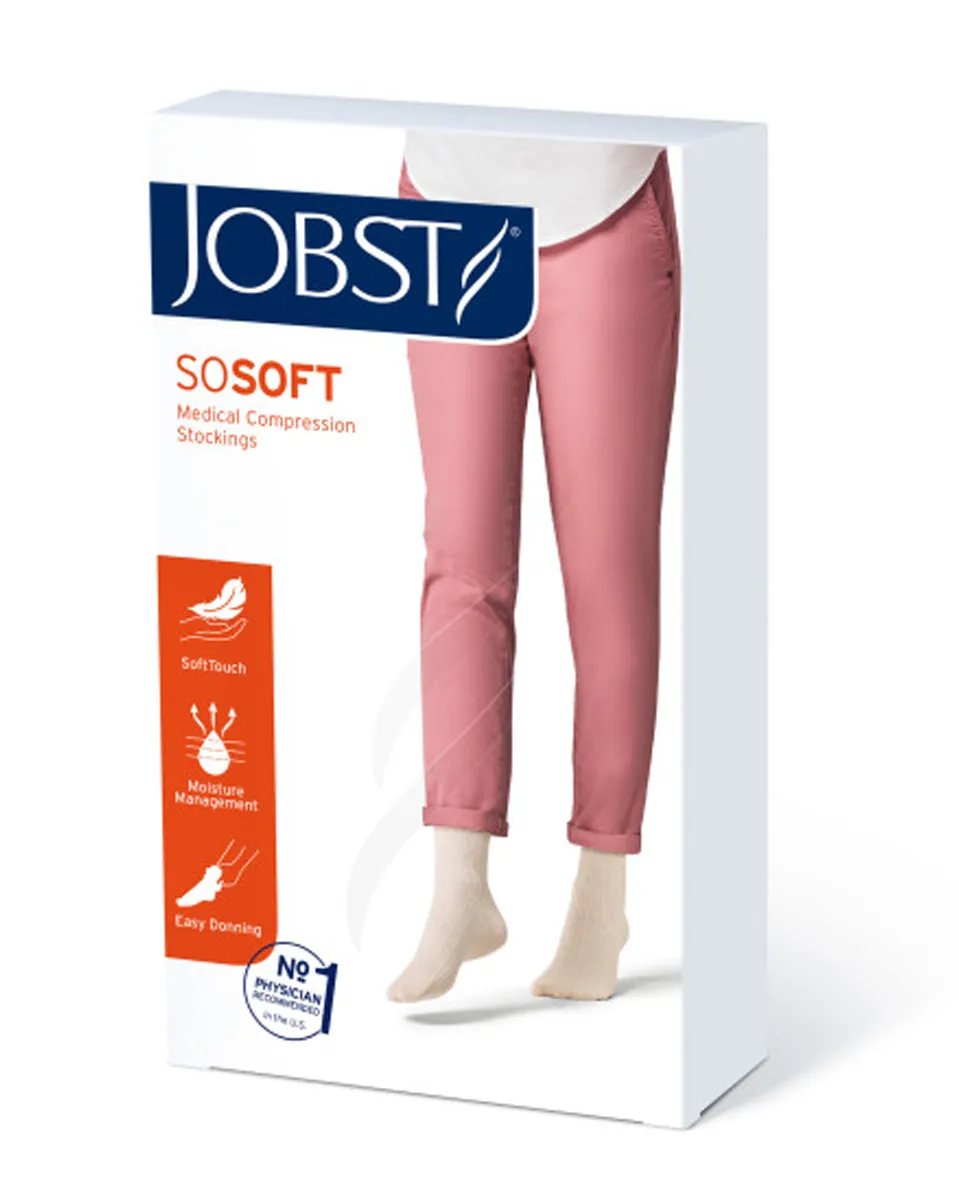 Jobst soSoft Women's Knee High Closed Toe Brocade Pattern Support Socks 20-30 mmHg