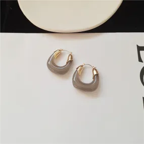 Just Lil Things  Grey Hoop Earrings jlt11279