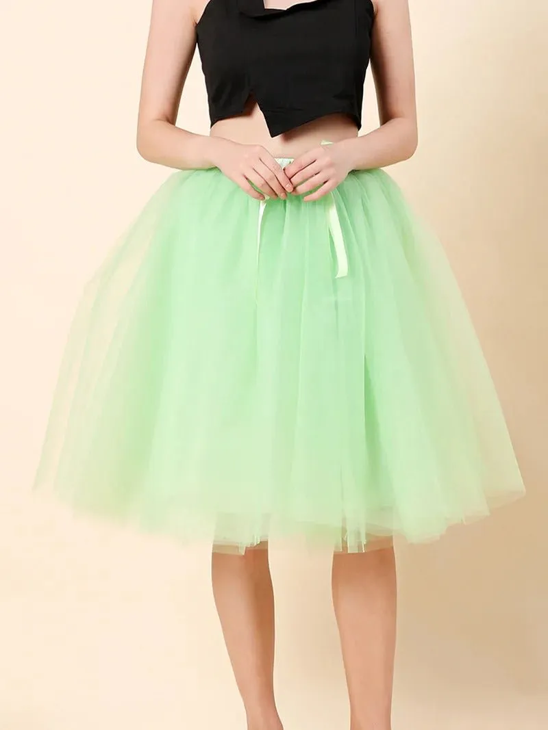 Knee-Length Tulle TUTU Short Dress Under Skirt