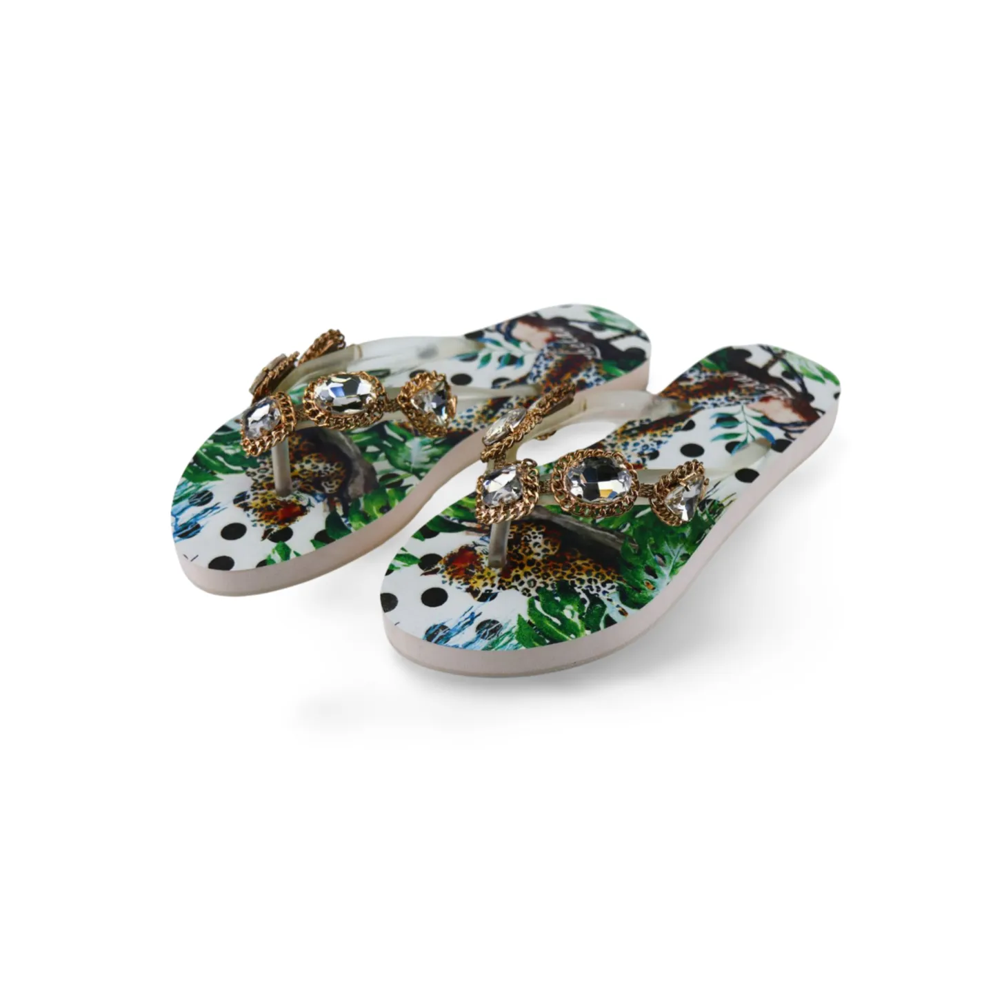 Luxury Rhinestone Flat Bottom Flip Flops Ladies Sippers