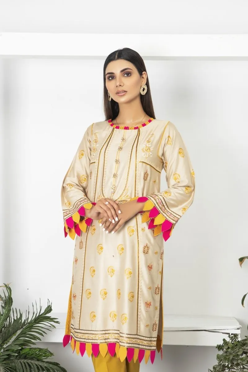 Mihrimah Embroidered Linen Pakistani Kurta MIH12