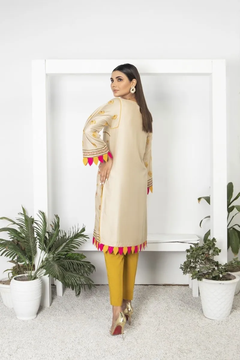 Mihrimah Embroidered Linen Pakistani Kurta MIH12