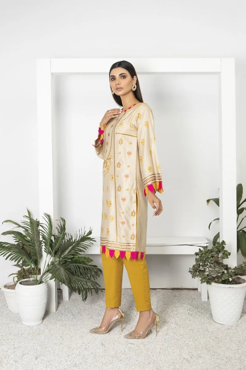 Mihrimah Embroidered Linen Pakistani Kurta MIH12