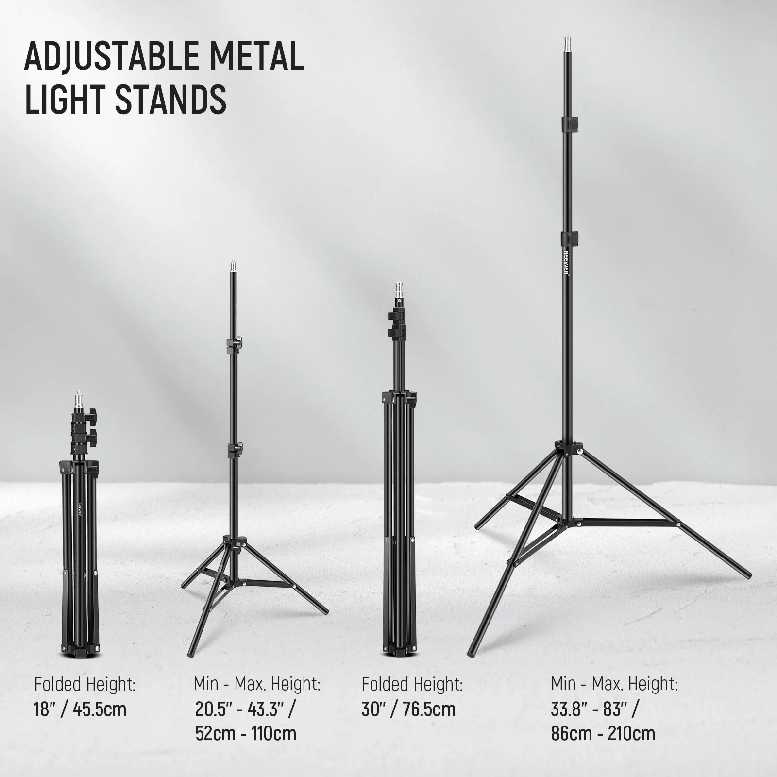 NEEWER NK500 600W Professional Photography Lighting Kit with Adjustable Stands and Softbox for Studio and Portrait Shooting