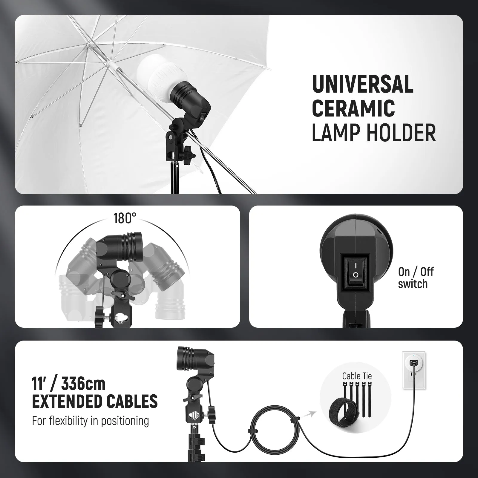 NEEWER NK500 600W Professional Photography Lighting Kit with Adjustable Stands and Softbox for Studio and Portrait Shooting