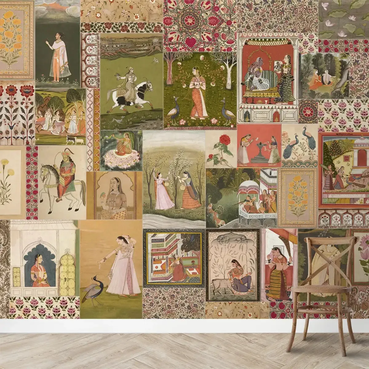 Netri A Vintage Indian Art Inspired Wallpaper