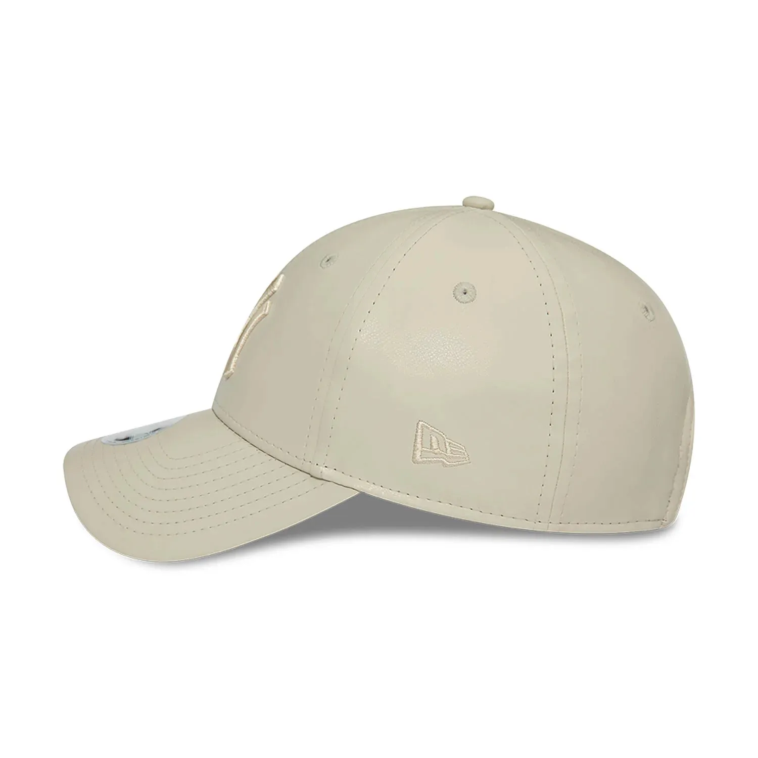 NEW ERA New York Yankees Faux Leather Womens Light Beige 9FORTY Adjustable Cap